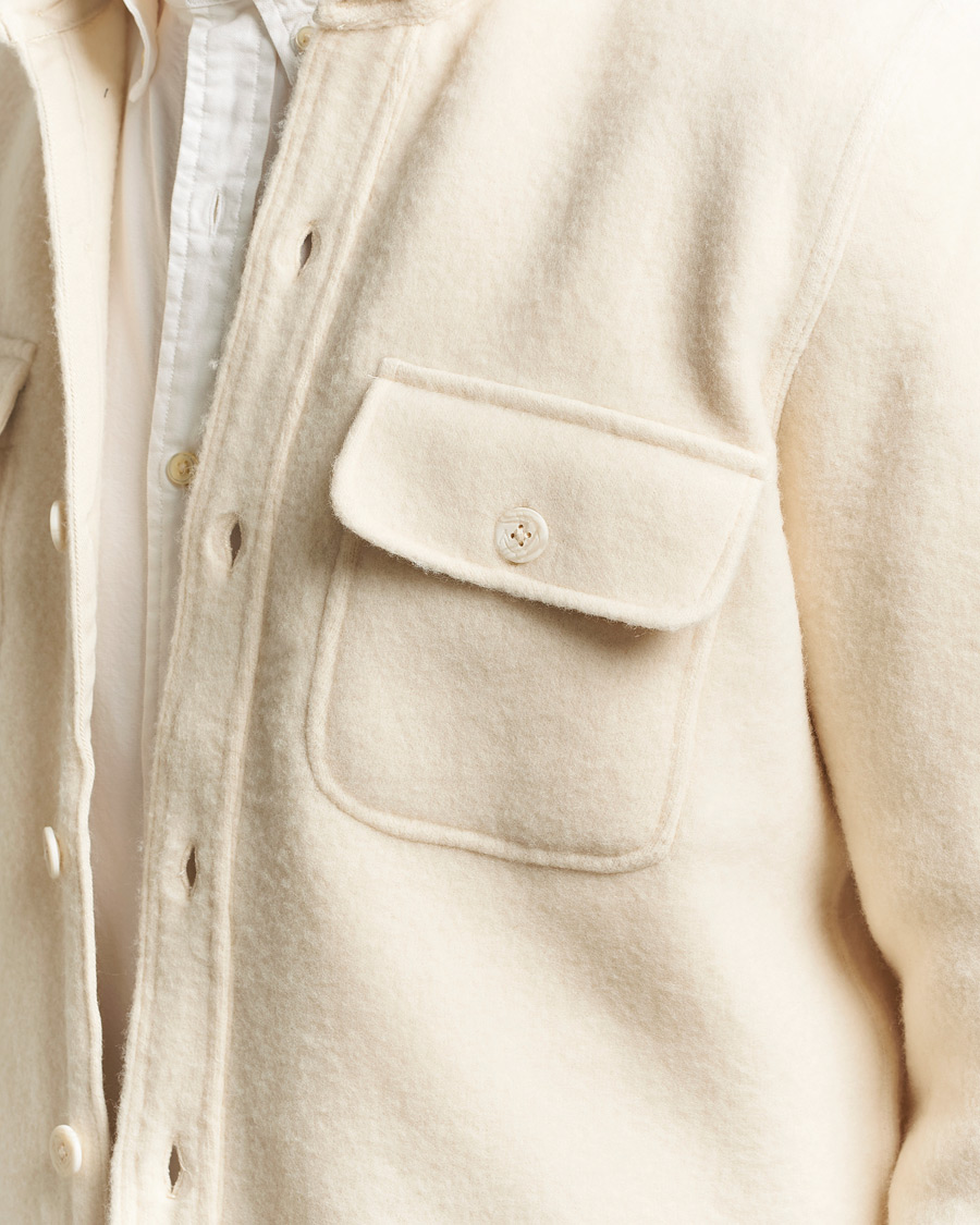 Herre | Skjorter | Polo Ralph Lauren | Felted Wool Pocket Shirt Andover Cream