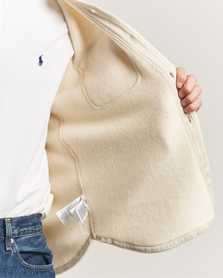 Herre | Skjorter | Polo Ralph Lauren | Felted Wool Pocket Shirt Andover Cream