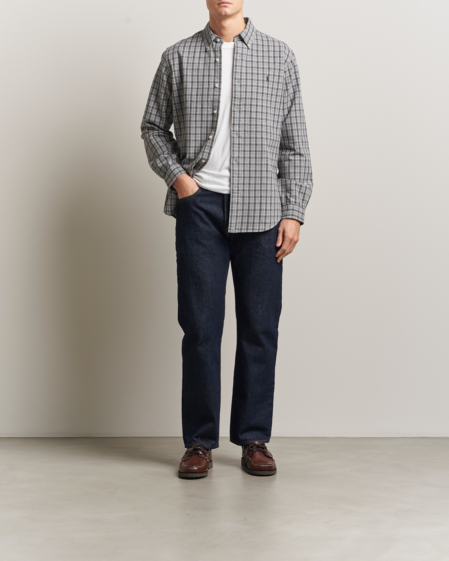 Herre | Skjorter | Polo Ralph Lauren | Custom Fit Checked Shirt Grey Heather Multi