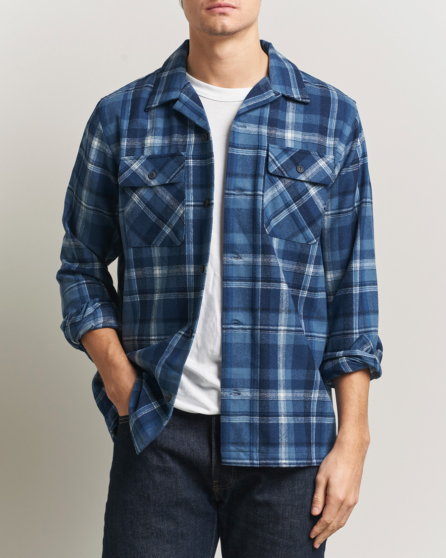 Herre | Skjorter | Polo Ralph Lauren | Plainweave Wool Pocket Shirt Blue Heather Multi