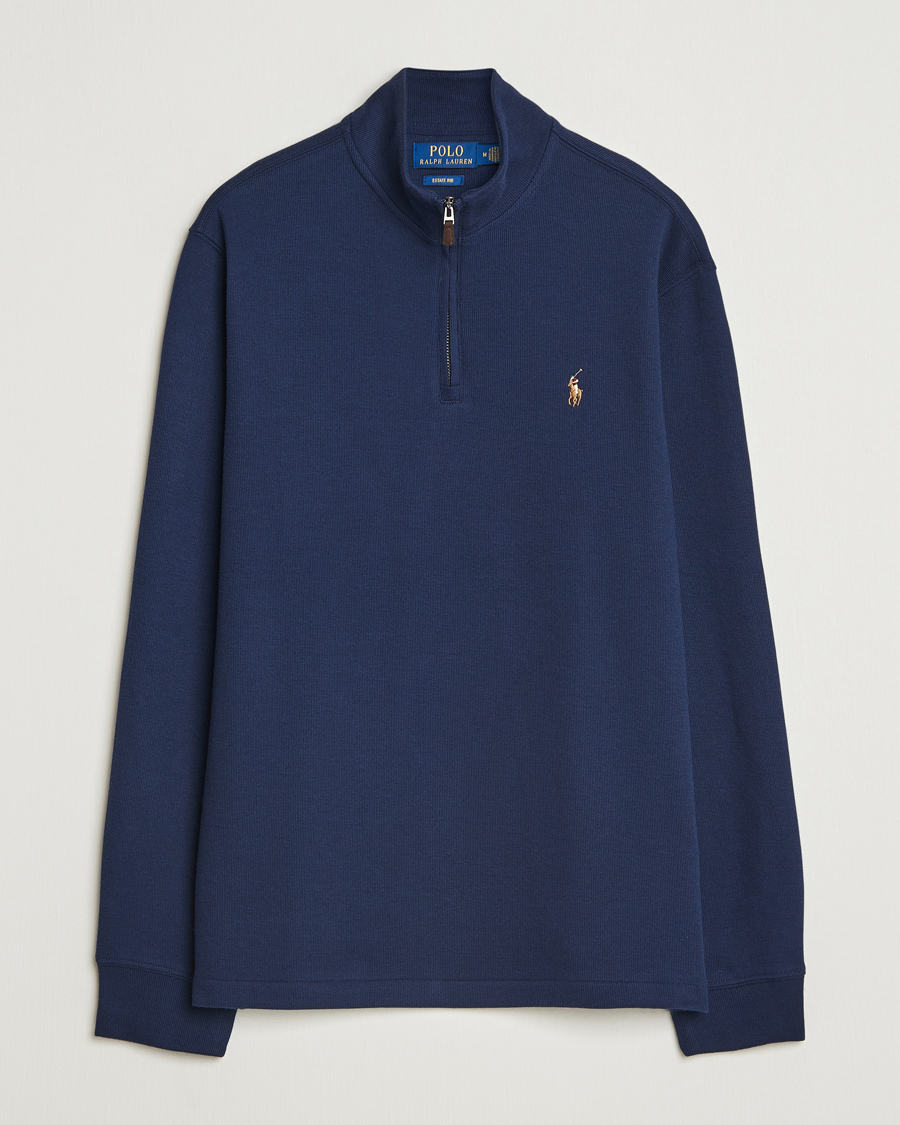 Herre | Gensere | Polo Ralph Lauren | Double Knitted Half Zip Cruise Navy