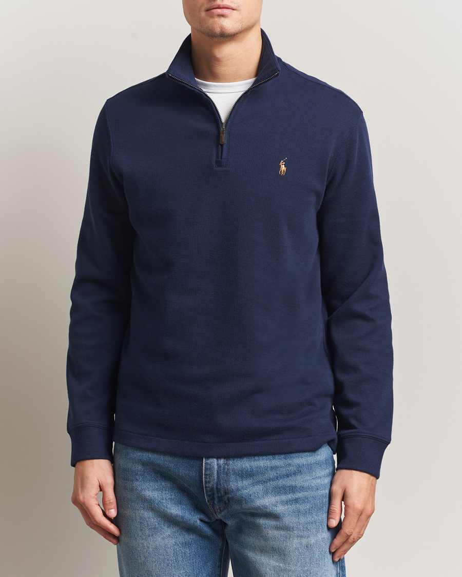 Herre | Gensere | Polo Ralph Lauren | Double Knitted Half Zip Cruise Navy