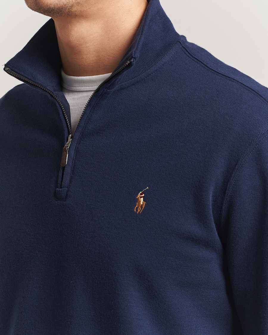 Herre | Gensere | Polo Ralph Lauren | Double Knitted Half Zip Cruise Navy