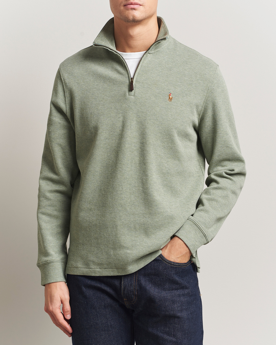 Herre | Gensere | Polo Ralph Lauren | Double Knitted Half Zip Greenery Heather
