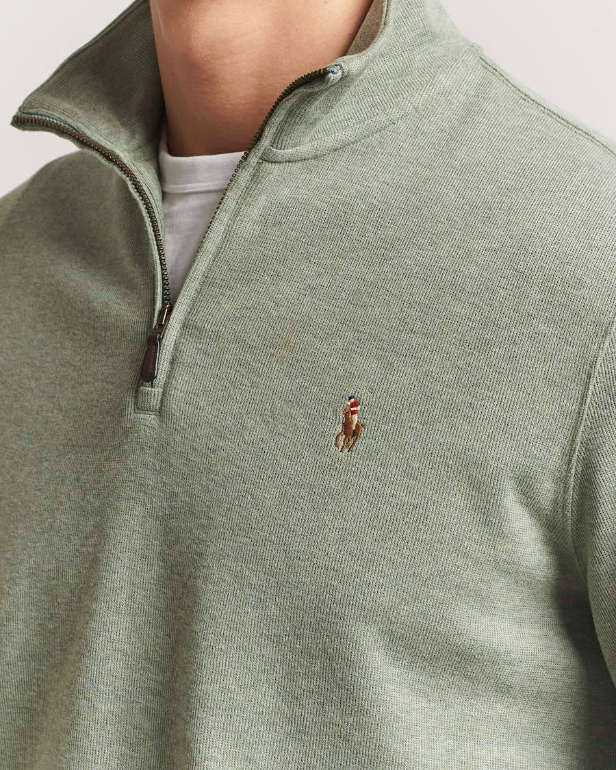 Herre | Gensere | Polo Ralph Lauren | Double Knitted Half Zip Greenery Heather
