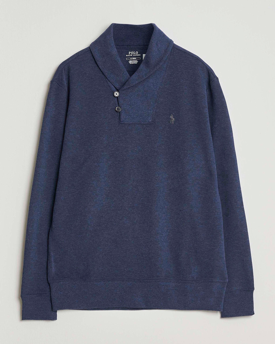 Herre | Gensere | Polo Ralph Lauren | Double Knitted Shawl Collar Sweater Navy Heather