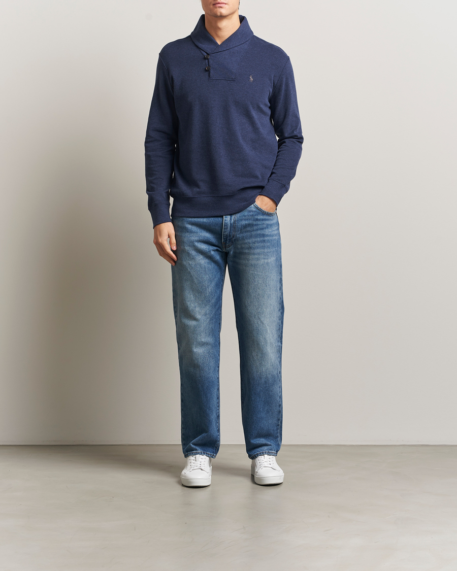 Herre | Gensere | Polo Ralph Lauren | Double Knitted Shawl Collar Sweater Navy Heather