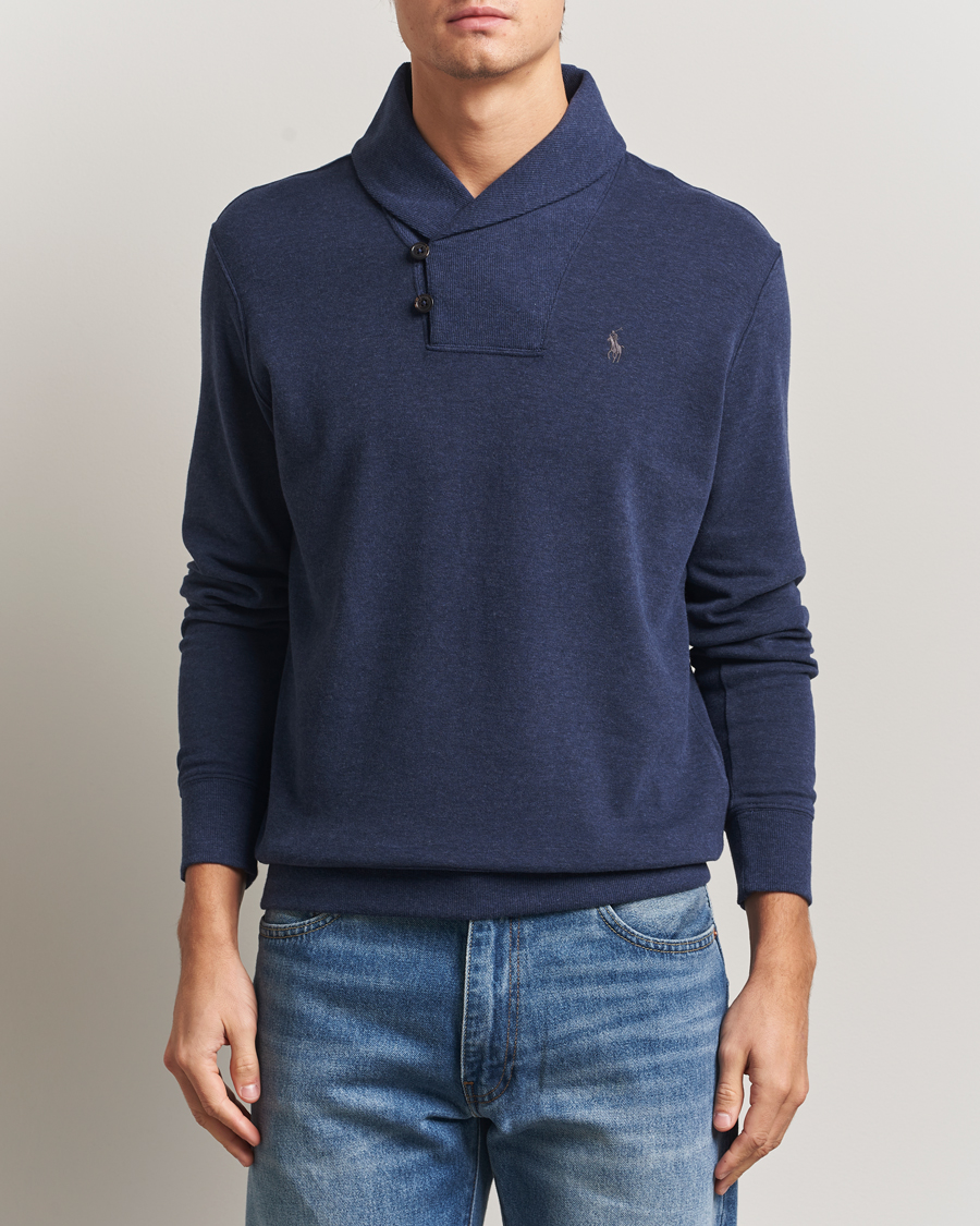 Herre | Gensere | Polo Ralph Lauren | Double Knitted Shawl Collar Sweater Navy Heather