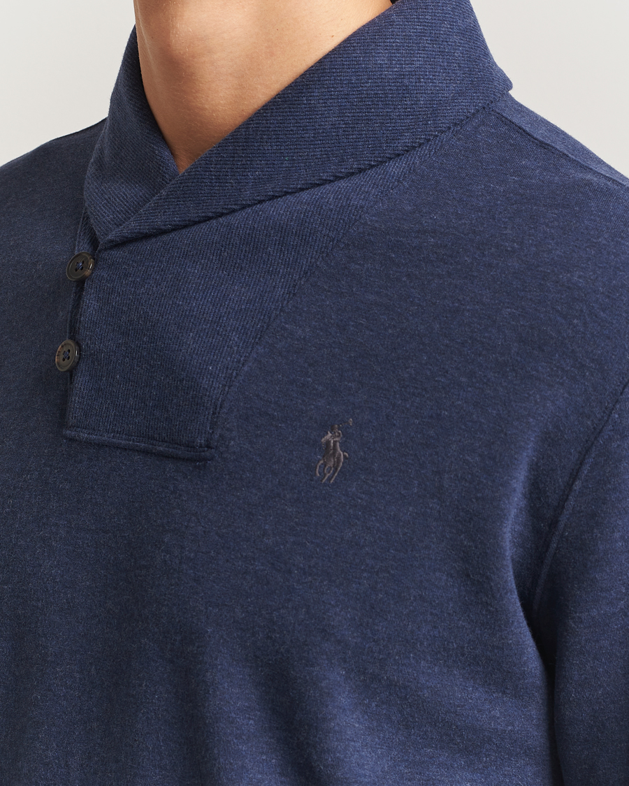 Herre | Gensere | Polo Ralph Lauren | Double Knitted Shawl Collar Sweater Navy Heather