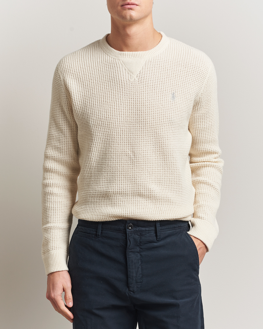 Herre | Gensere | Polo Ralph Lauren | Cotton/Wool Pullover Andover Cream