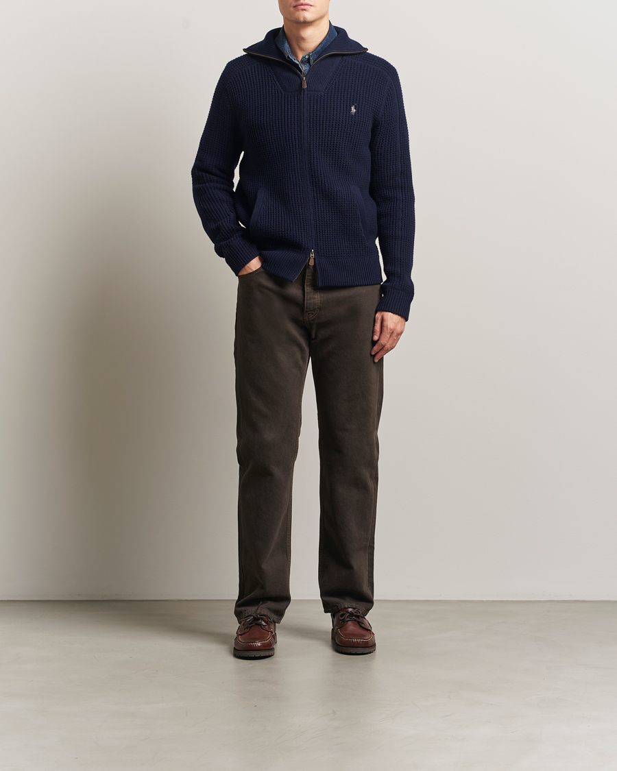 Herre | Gensere | Polo Ralph Lauren | Cotton/Wool Full Zip Hunter Navy