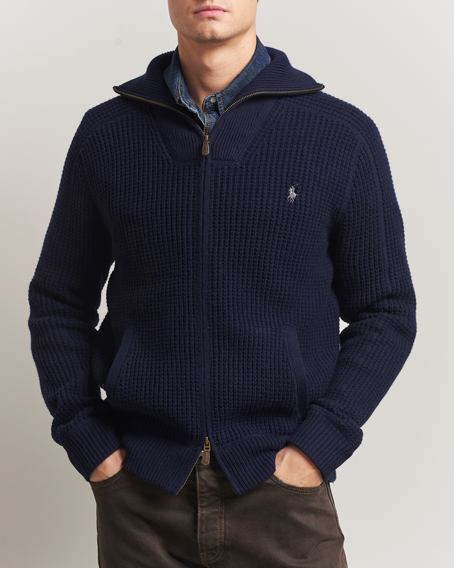 Herre | Gensere | Polo Ralph Lauren | Cotton/Wool Full Zip Hunter Navy