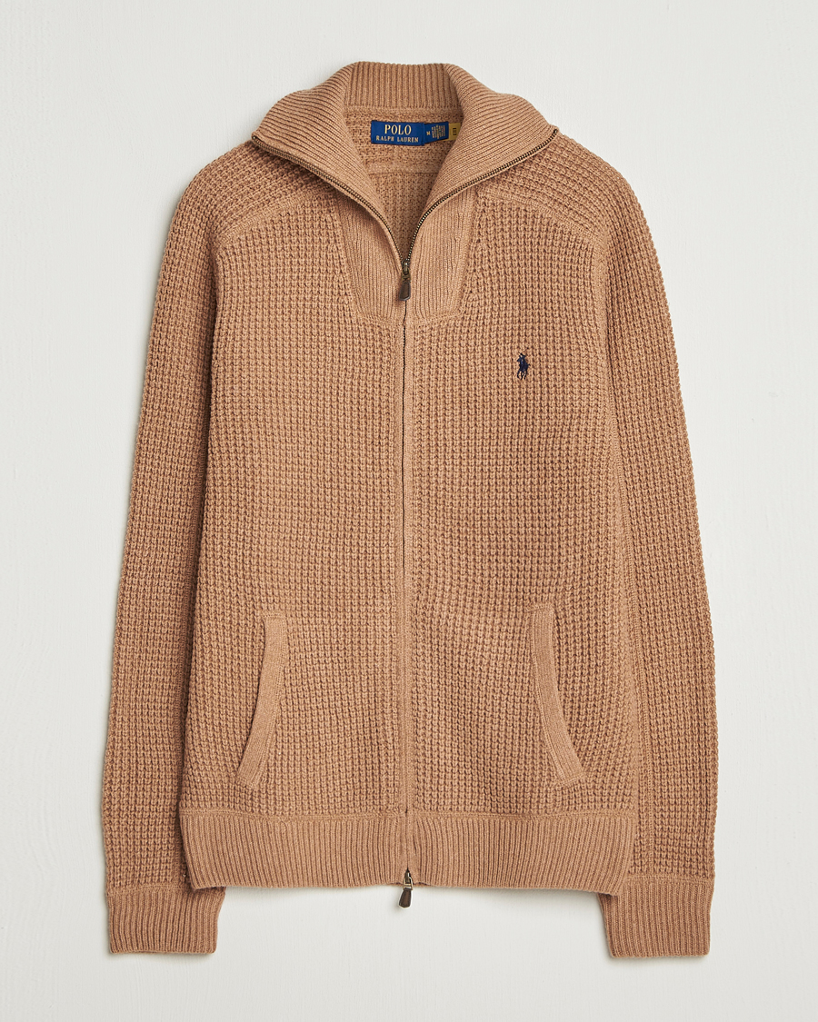 Herre | Gensere | Polo Ralph Lauren | Cotton/Wool Full Zip Brown Sugar Melange