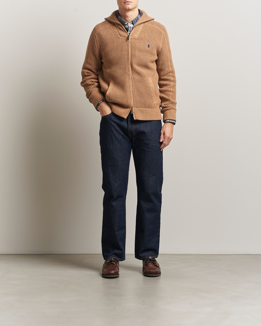 Herre | Gensere | Polo Ralph Lauren | Cotton/Wool Full Zip Brown Sugar Melange