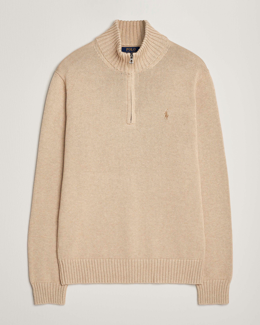 Herre | Gensere | Polo Ralph Lauren | Cotton Pullover Half Zip Dune Melange