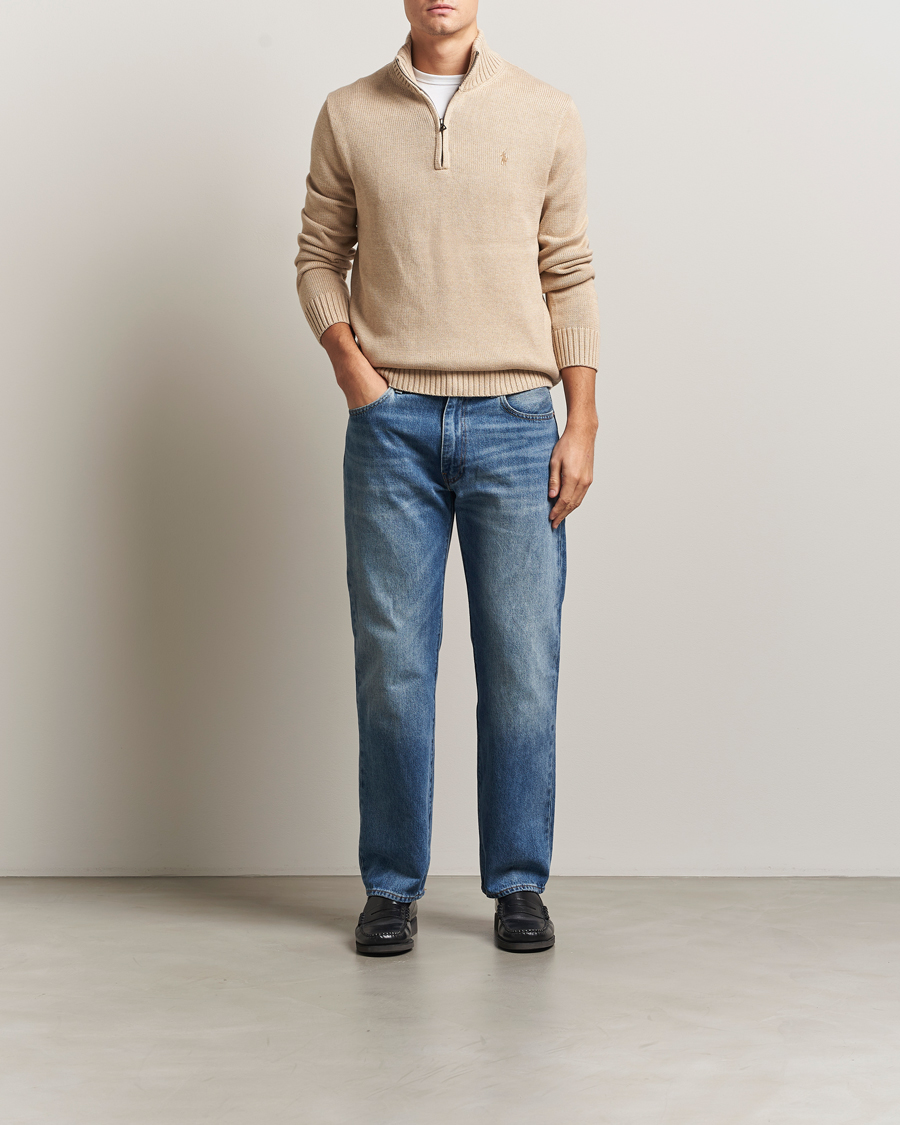 Herre | Gensere | Polo Ralph Lauren | Cotton Pullover Half Zip Dune Melange