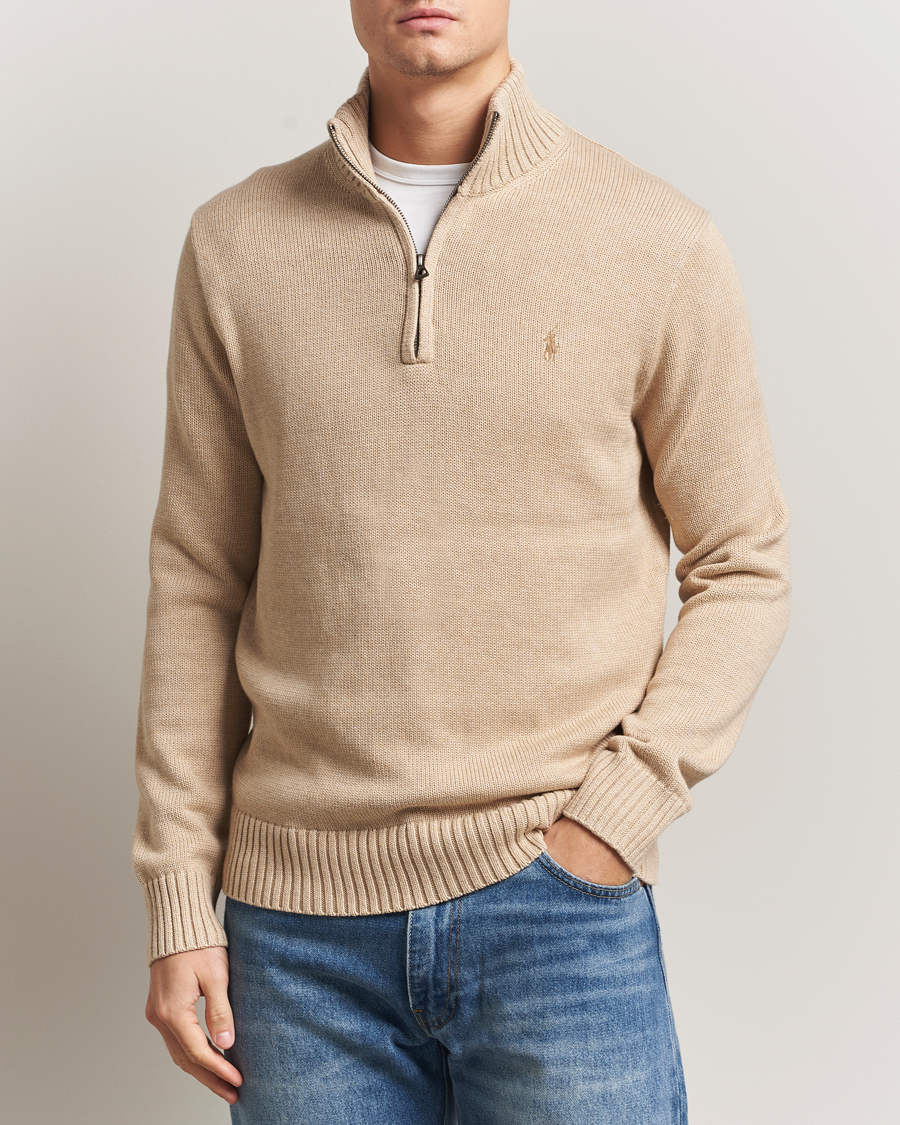 Herre | Gensere | Polo Ralph Lauren | Cotton Pullover Half Zip Dune Melange
