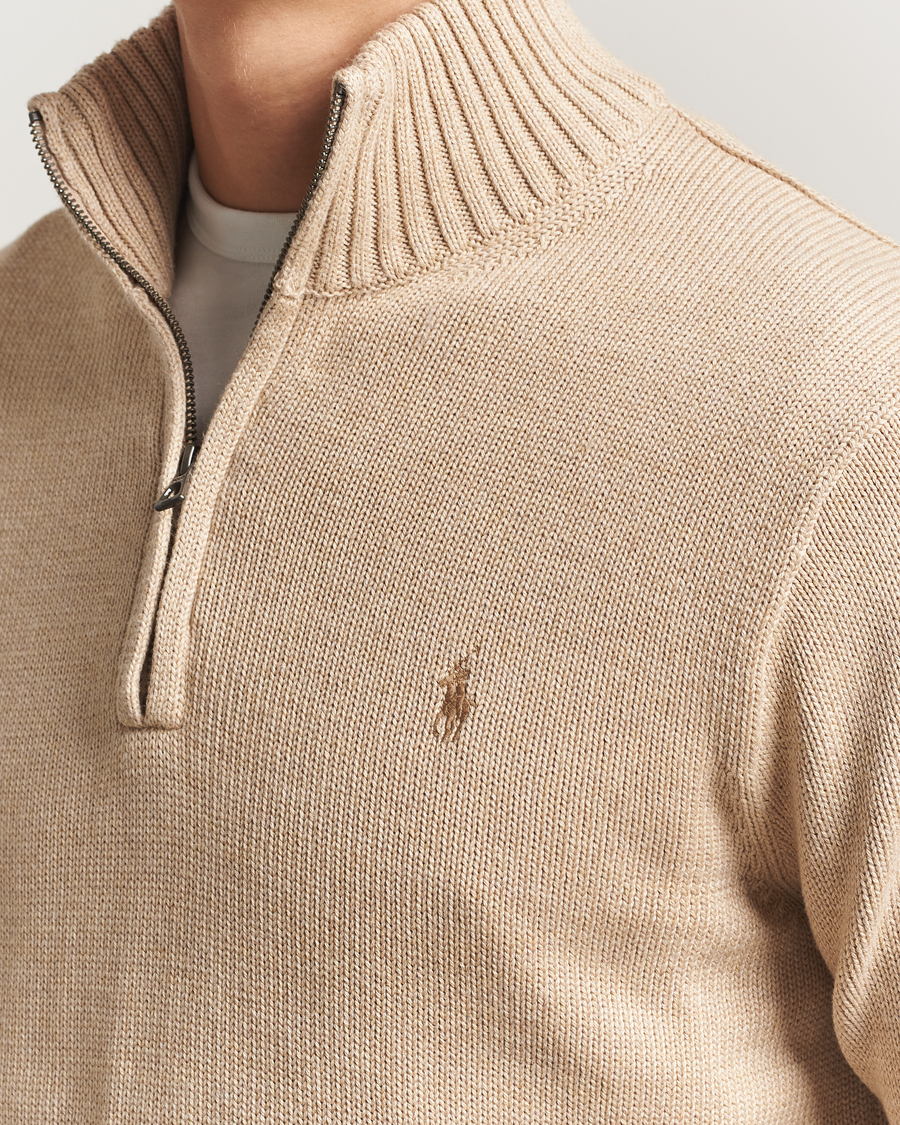 Herre | Gensere | Polo Ralph Lauren | Cotton Pullover Half Zip Dune Melange