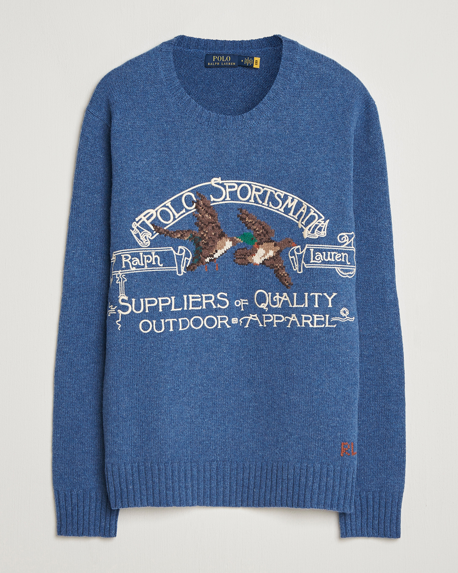 Herre | Gensere | Polo Ralph Lauren | Cotton/Wool Printed Sweater Blue Multi