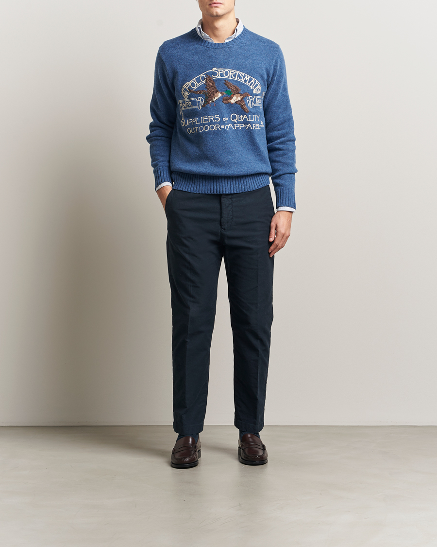 Herre | Gensere | Polo Ralph Lauren | Cotton/Wool Printed Sweater Blue Multi
