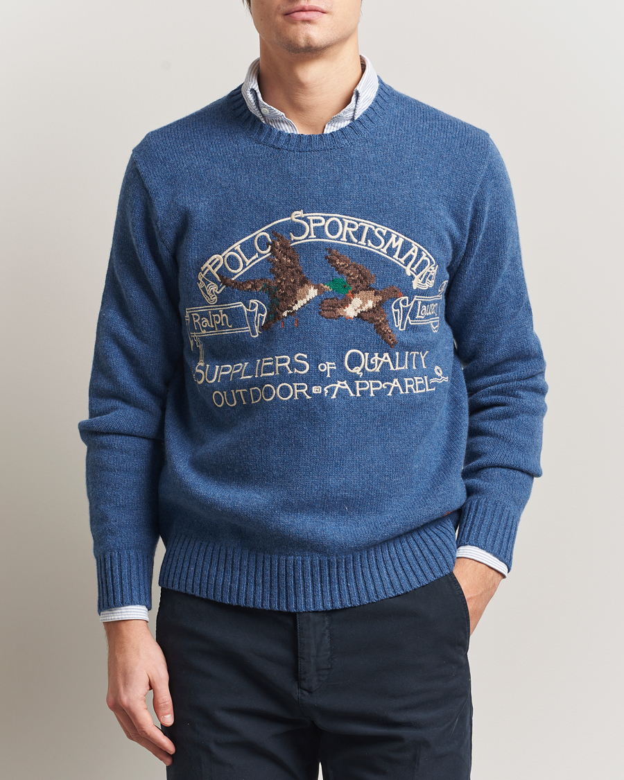 Herre | Gensere | Polo Ralph Lauren | Cotton/Wool Printed Sweater Blue Multi