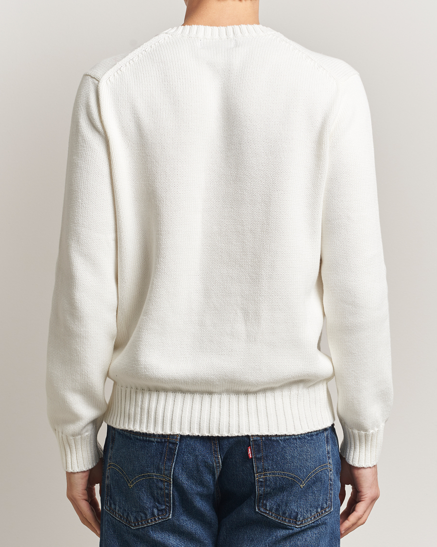 Herre | Gensere | Polo Ralph Lauren | Cotton Flag Sweater Deckwash White