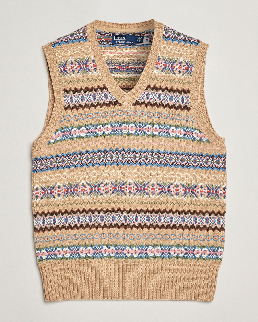 Herre | Gensere | Polo Ralph Lauren | Cotton Wool Long Sleeve Sweater Tan Multi