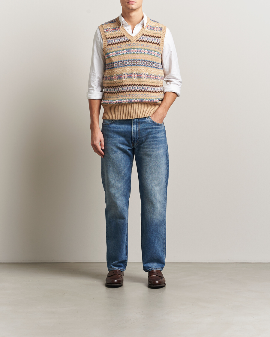 Herre | Gensere | Polo Ralph Lauren | Cotton Wool Long Sleeve Sweater Tan Multi