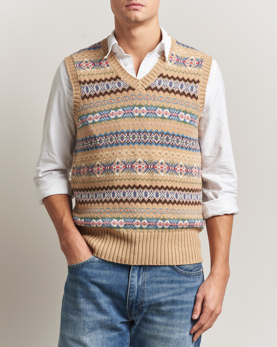 Herre | Gensere | Polo Ralph Lauren | Cotton Wool Long Sleeve Sweater Tan Multi