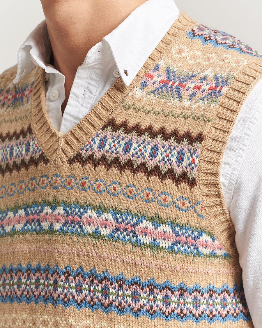 Herre | Gensere | Polo Ralph Lauren | Cotton Wool Long Sleeve Sweater Tan Multi