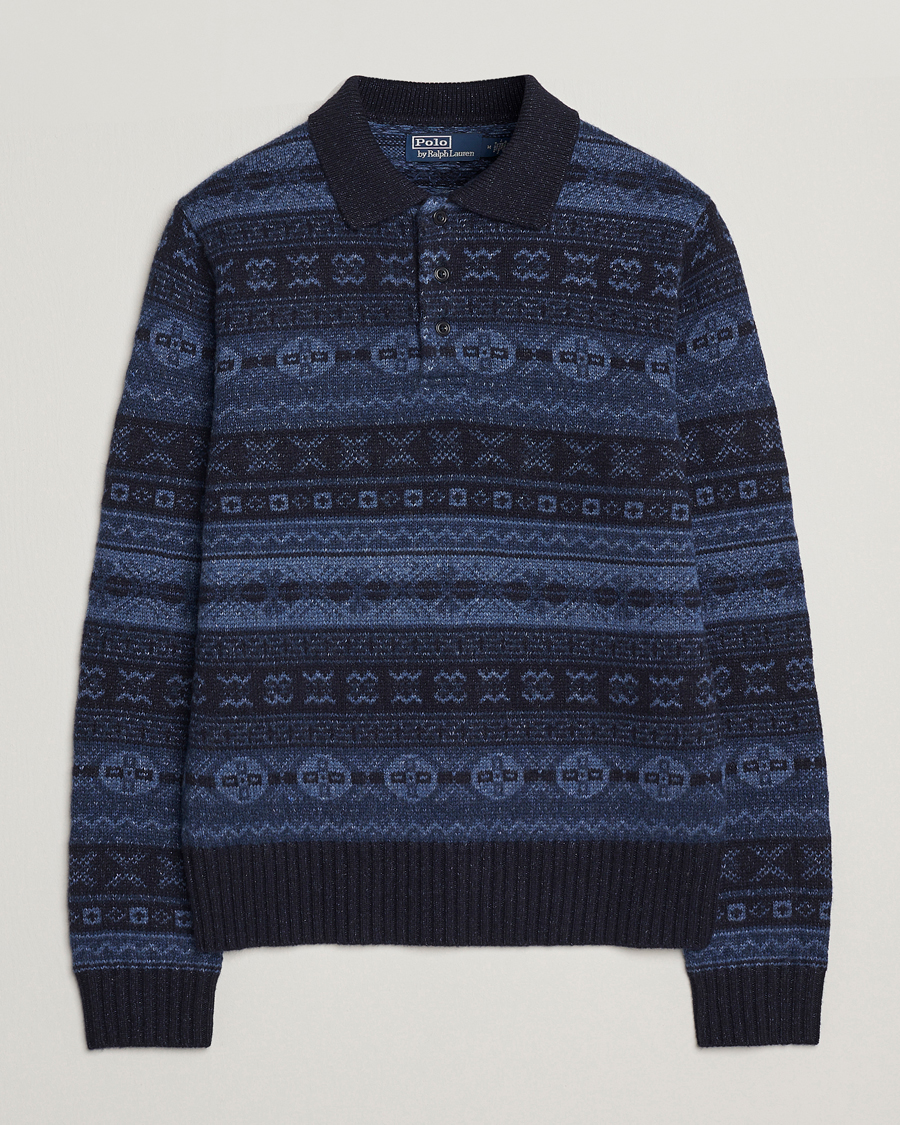 Herre | Gensere | Polo Ralph Lauren | Wool/Linen Blend Long Sleeve Sweater Navy Multi