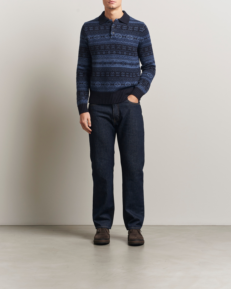 Herre | Gensere | Polo Ralph Lauren | Wool/Linen Blend Long Sleeve Sweater Navy Multi