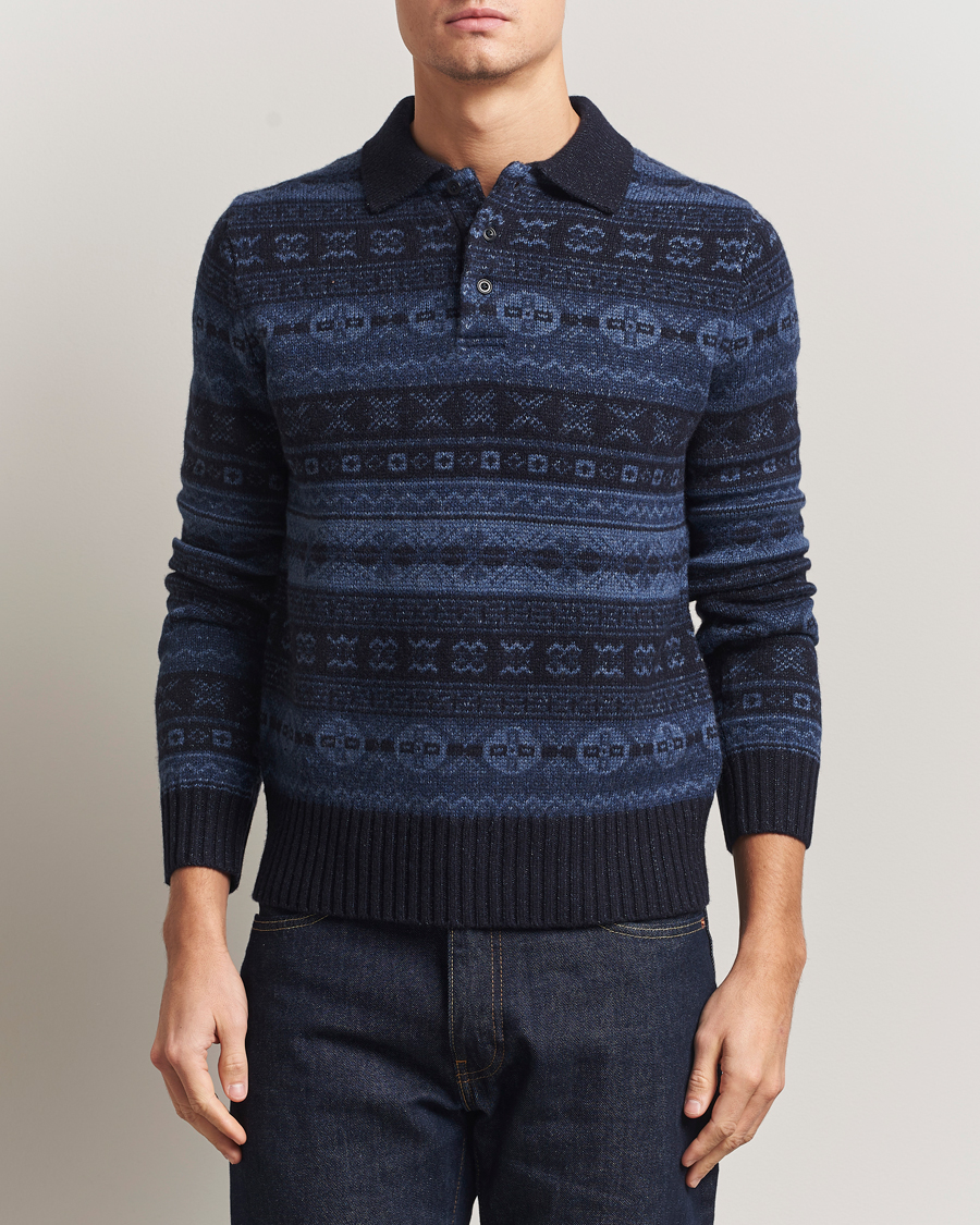 Herre | Gensere | Polo Ralph Lauren | Wool/Linen Blend Long Sleeve Sweater Navy Multi