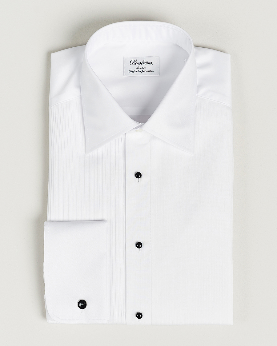 Herre | Skjorter | Stenströms | Slimline Open Smoking Shirt White