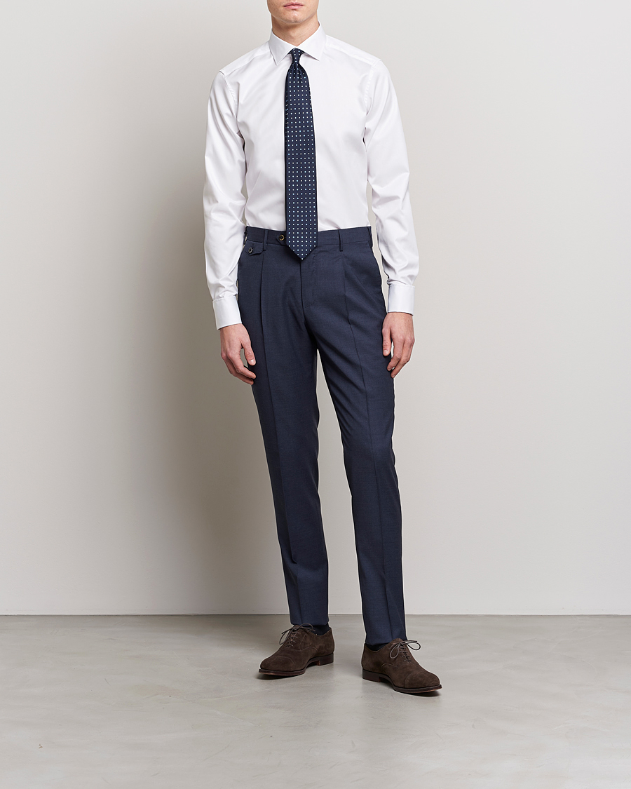 Herre | Skjorter | Stenströms | Superslim Double Cuff Cotton Shirt White