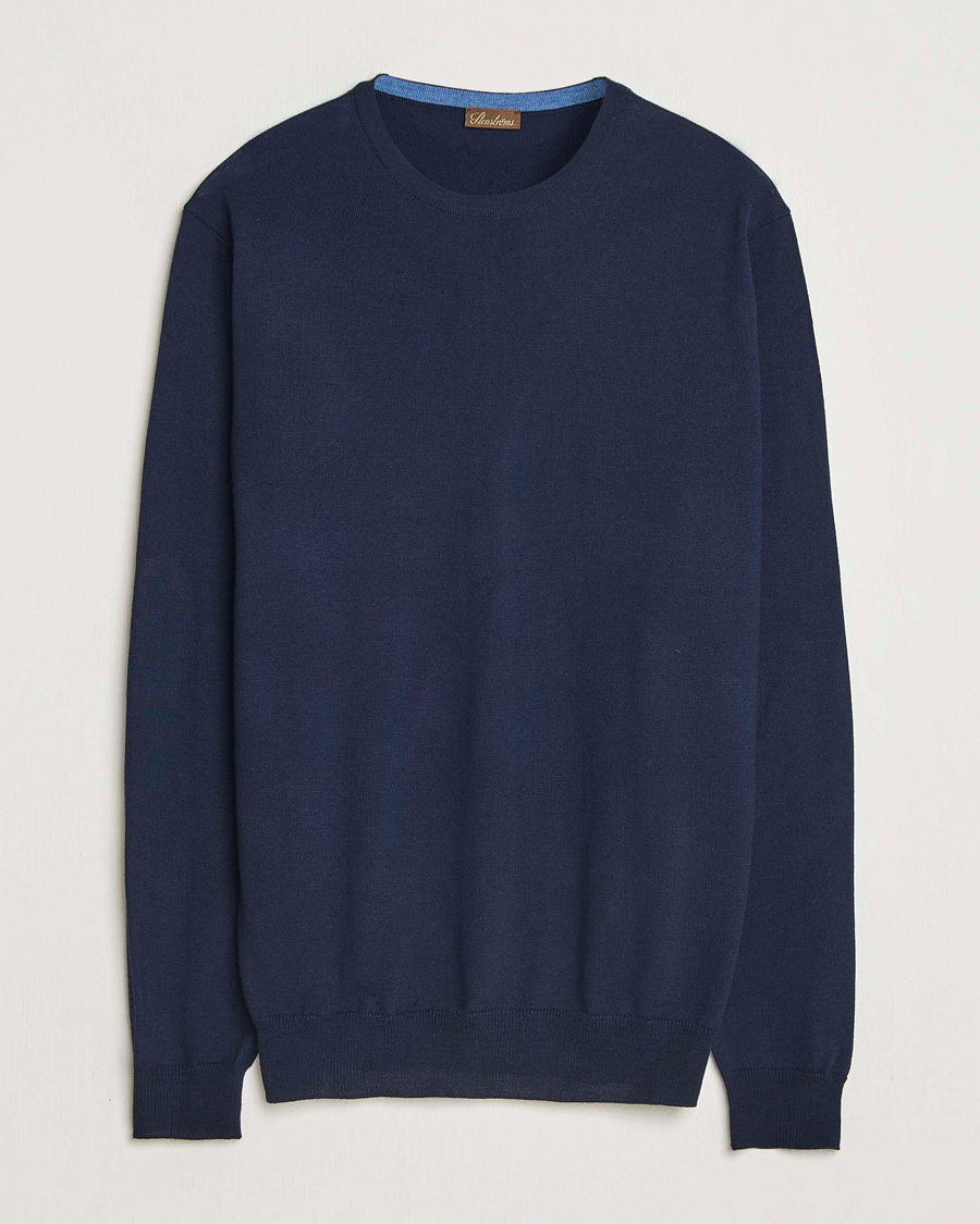 Herre | Gensere | Stenströms | Merino Patch Crew Neck Navy/Blue