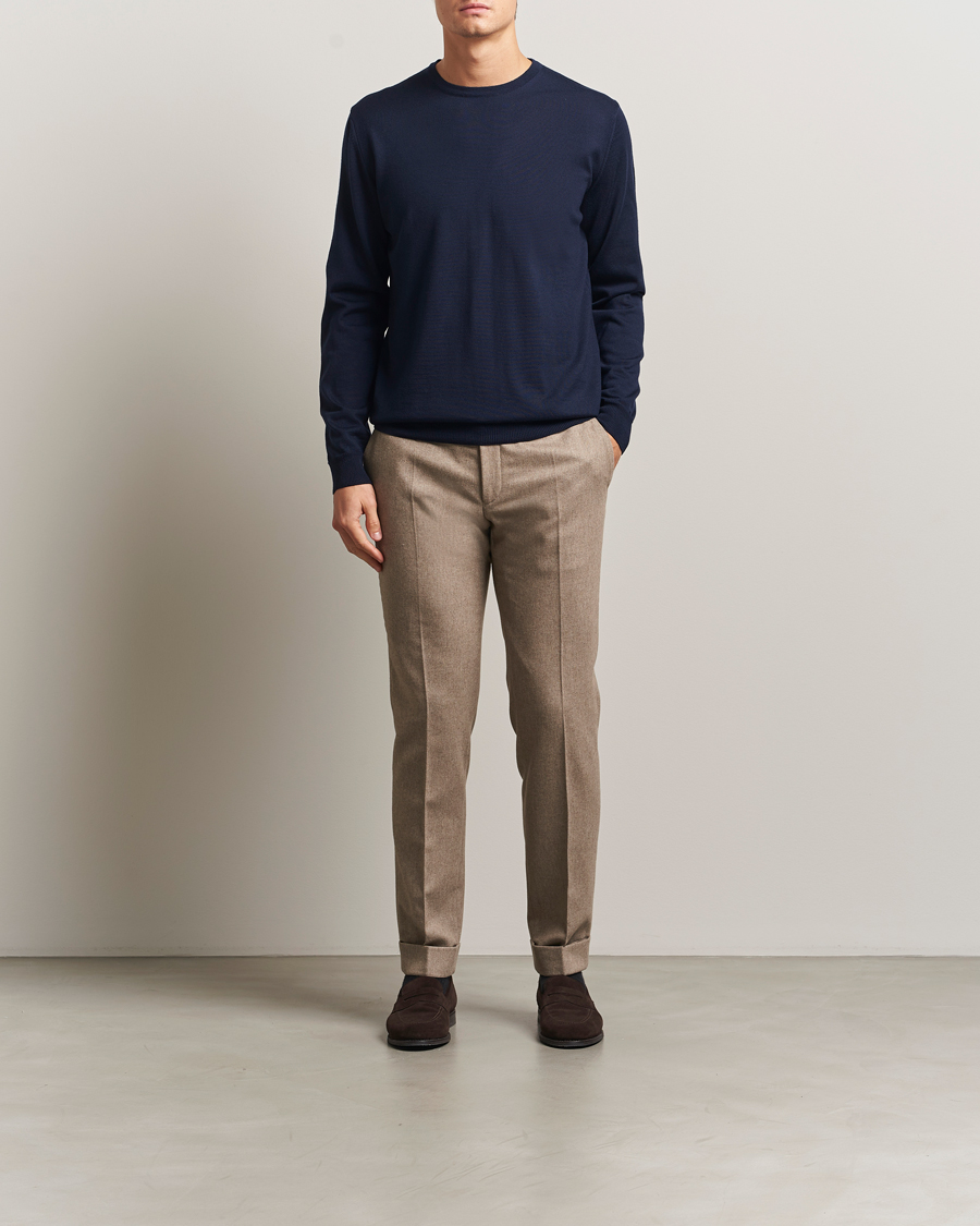 Herre | Gensere | Stenströms | Merino Patch Crew Neck Navy/Blue
