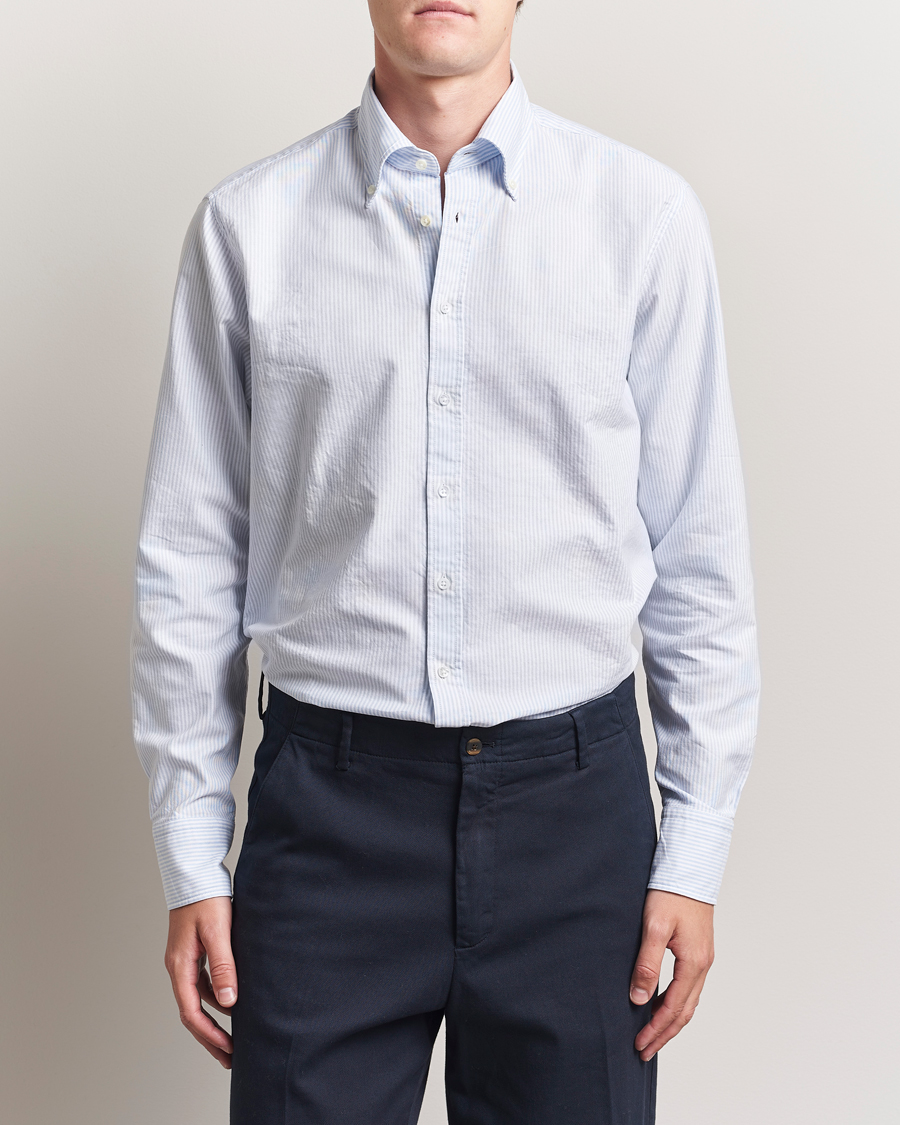 Herre | Skjorter | Stenströms | Regular Fit Oxford Shirt Blue/White