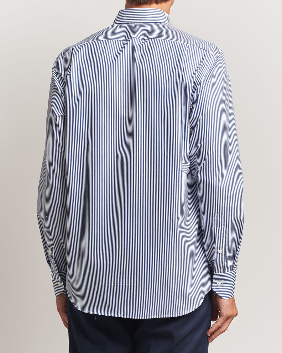Herre | Skjorter | Stenströms | Regular Fit Striped Cut Away Shirt White/Blue