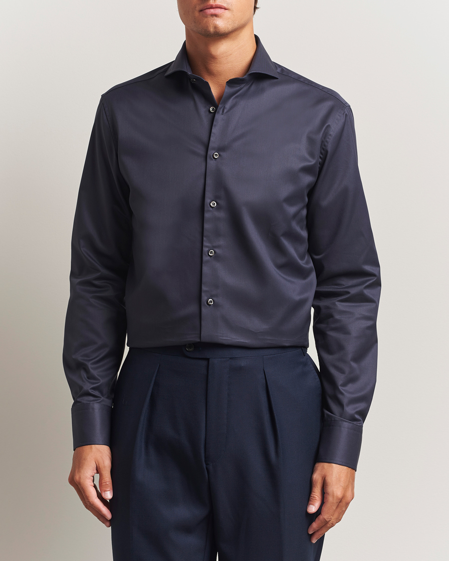 Herre | Skjorter | Stenströms | Regular Fit Extreme Cut Away Shirt Navy
