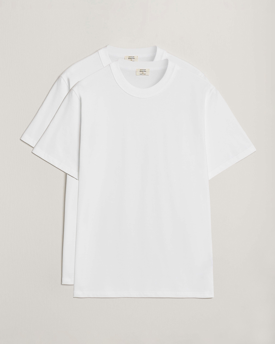 Herre | T-Shirts | Armor Lux for Care of Carl | 2-Pack Heritage Callac T-Shirt White/White