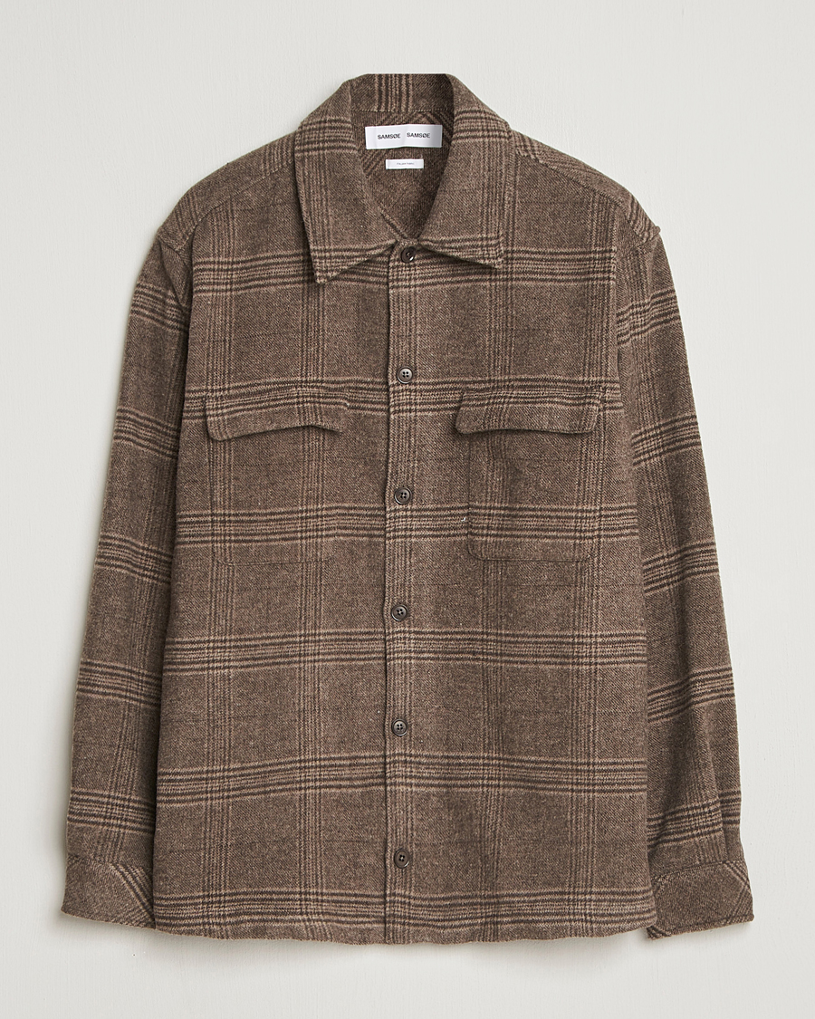 Herre | Skjorter | Samsøe Samsøe | Castor Checked Overshirt Black Coffee
