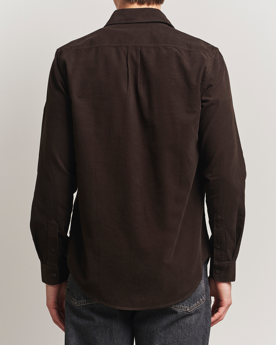 Herre | Skjorter | Samsøe Samsøe | Liam Baby Cord Shirt Black Coffee