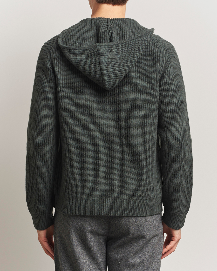 Herre | Gensere | Samsøe Samsøe | Isak Heavy Knitted Full Zip Hoodie Dark Evergreen
