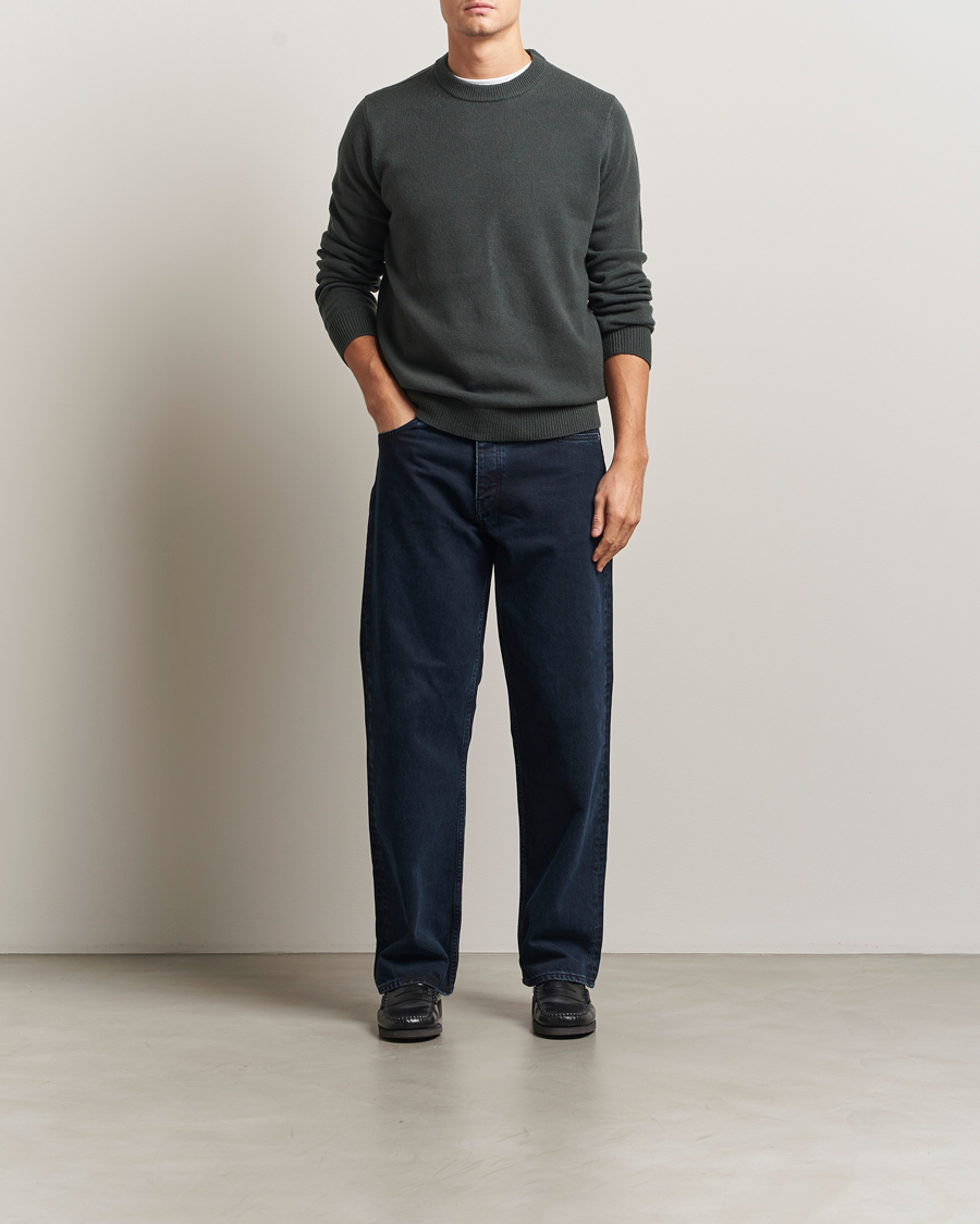 Herre | Gensere | Samsøe Samsøe | Isak Knitted Crew Neck Dark Evergreen