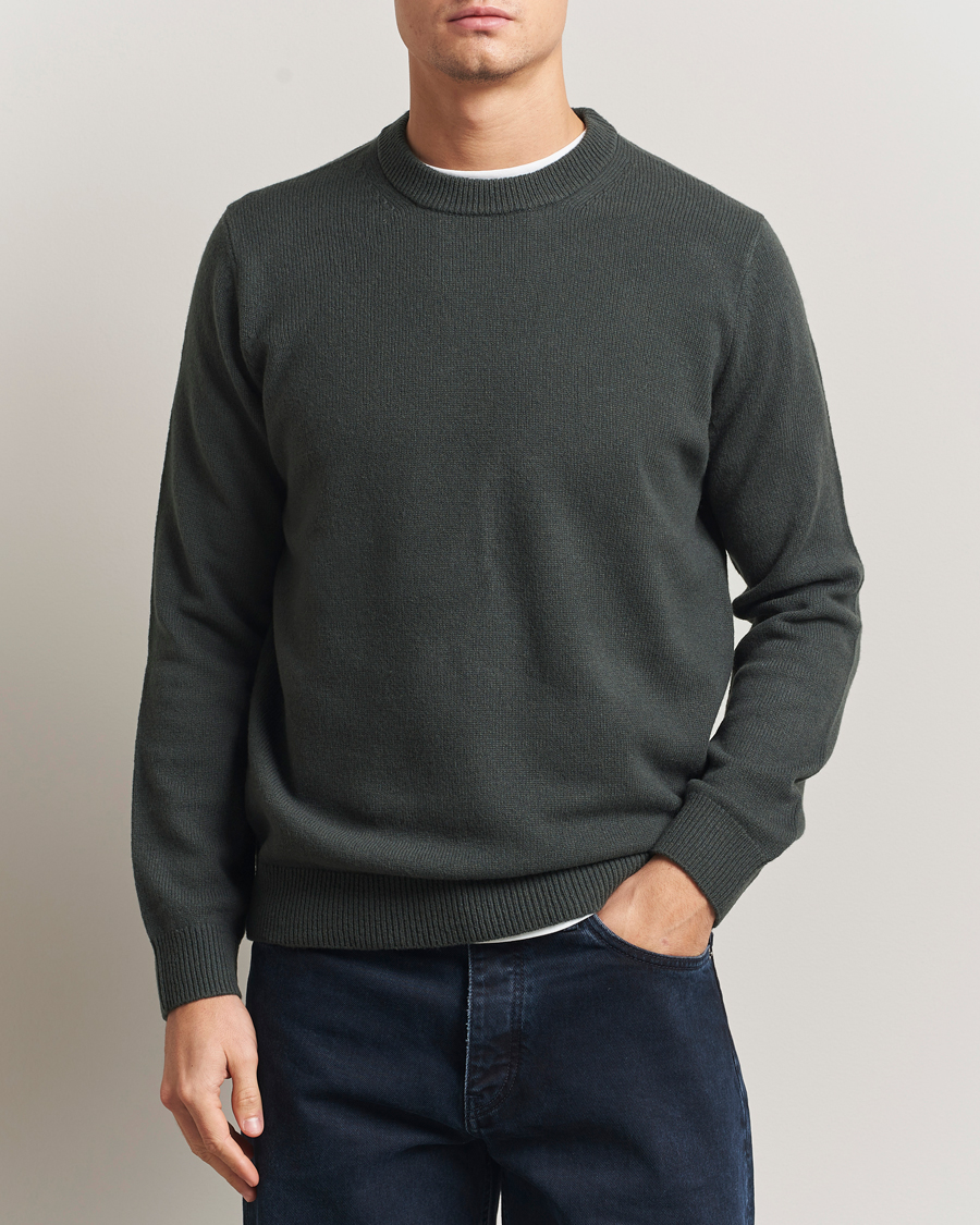 Herre | Gensere | Samsøe Samsøe | Isak Knitted Crew Neck Dark Evergreen