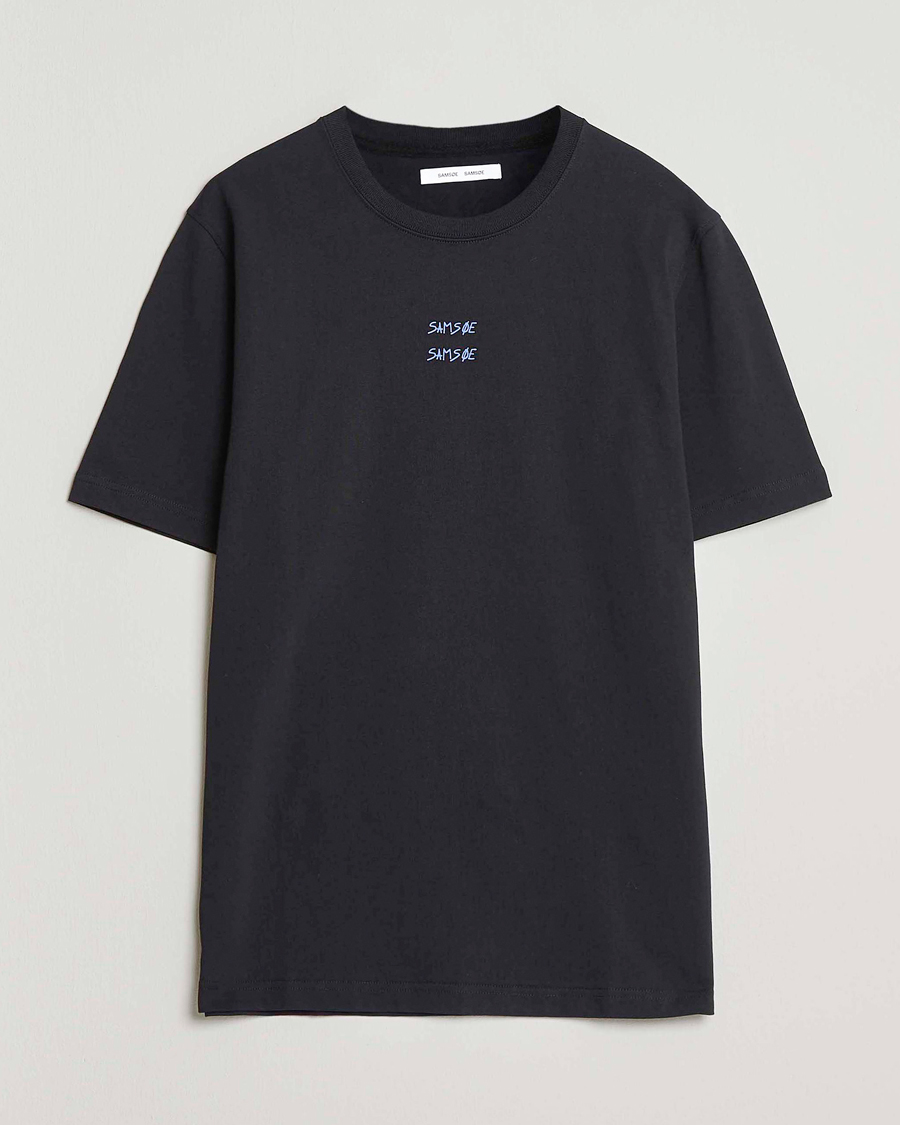 Herre | T-Shirts | Samsøe Samsøe | Cards Printed Crew Neck T-Shirt Black