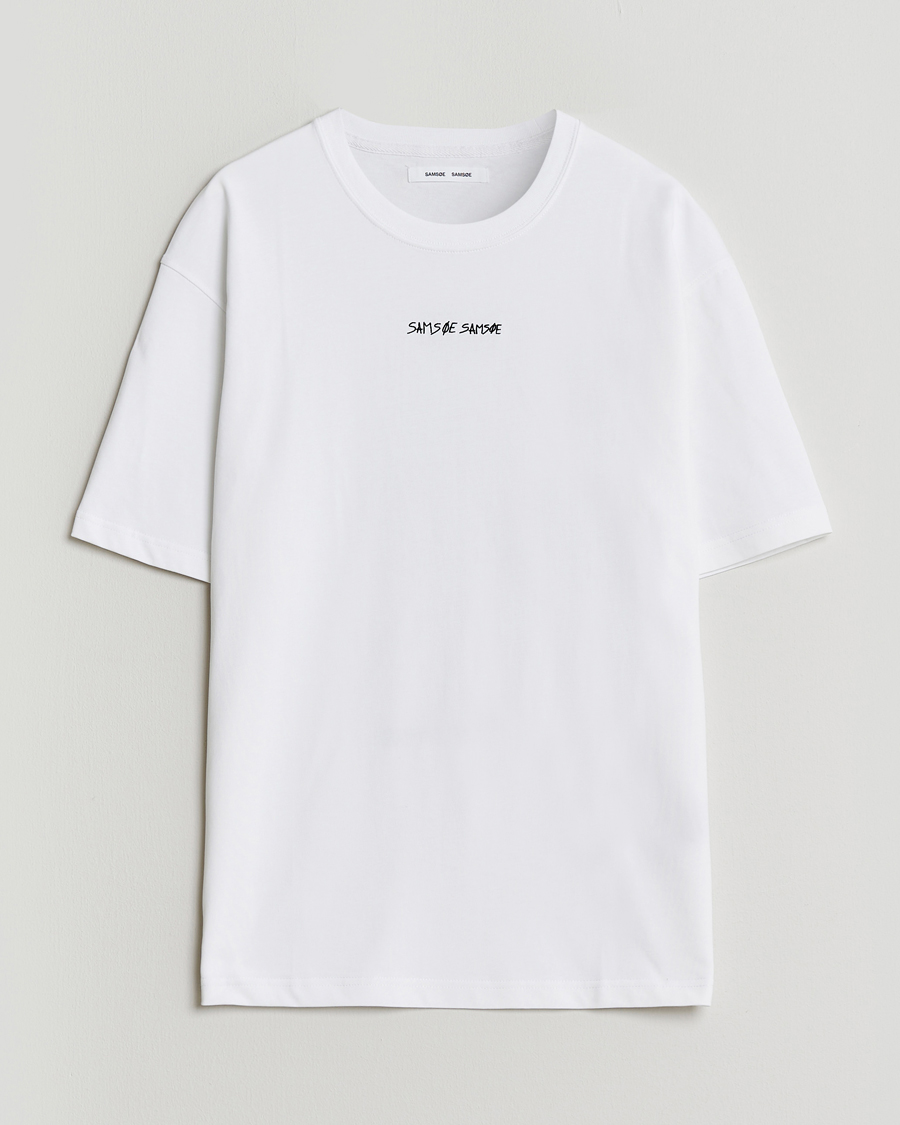 Herre | T-Shirts | Samsøe Samsøe | Dinner Printed Crew Neck T-Shirt White