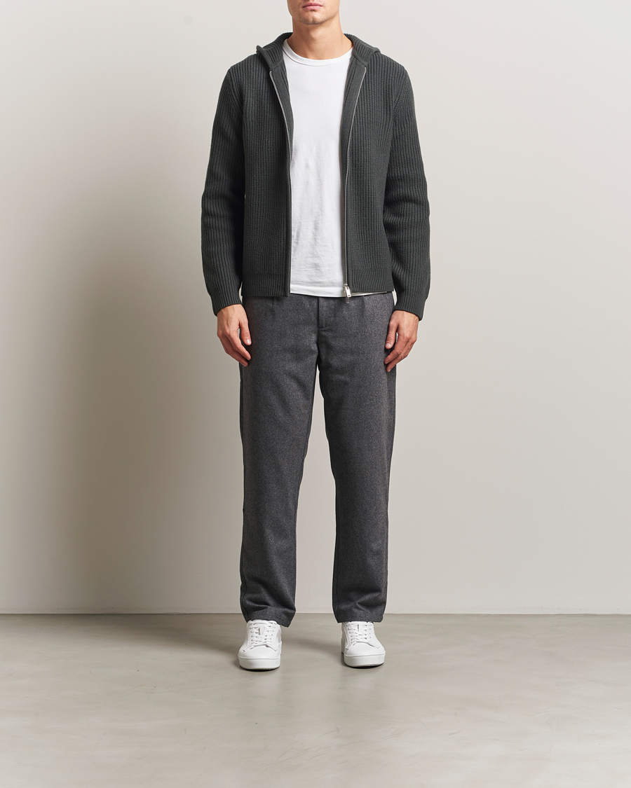 Herre | Bukser | Samsøe Samsøe | Bertil Flannel Drawstring Trousers Dark Grey Melange