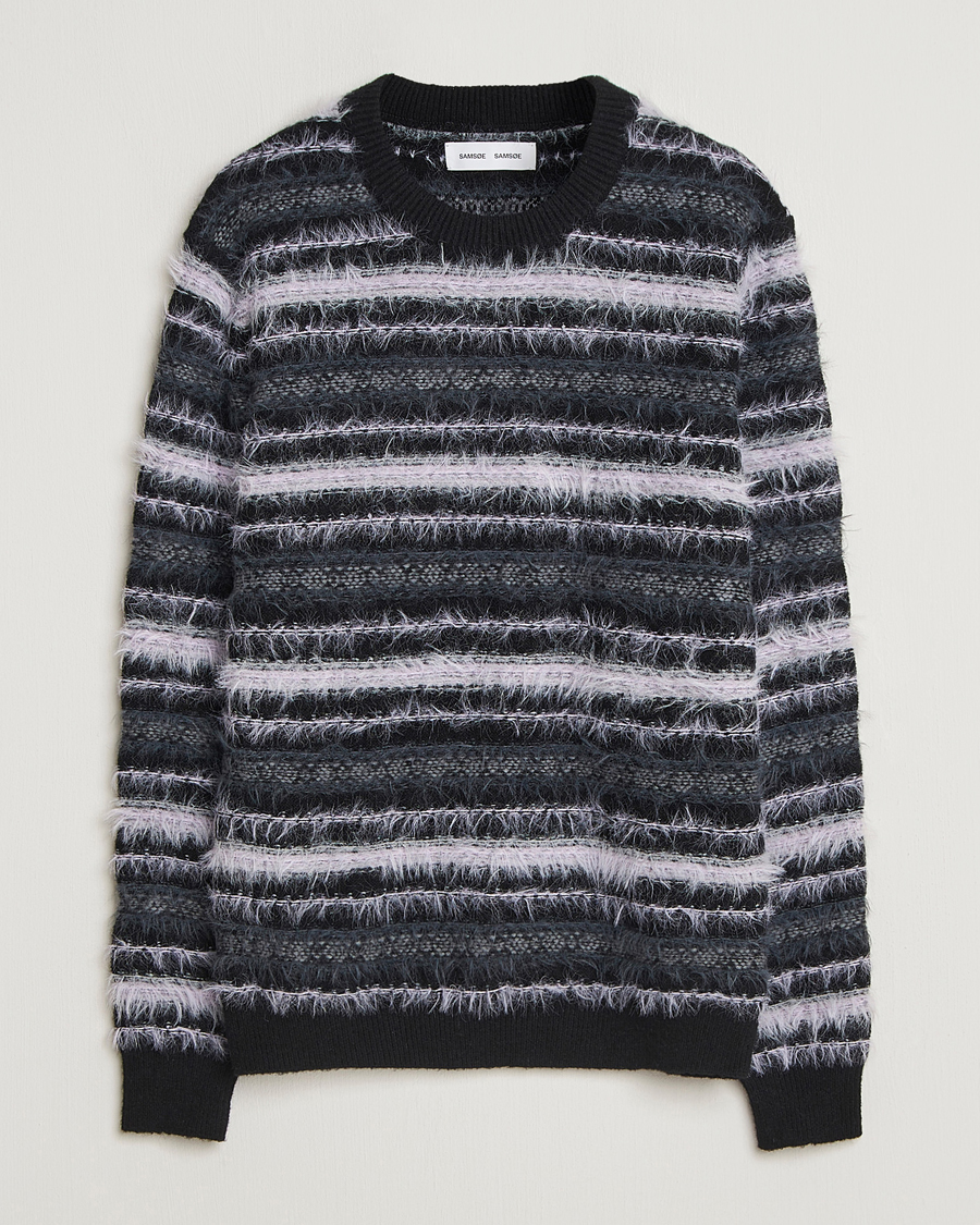 Herre | Gensere | Samsøe Samsøe | Finnley Striped Knitted Sweater Black Multi